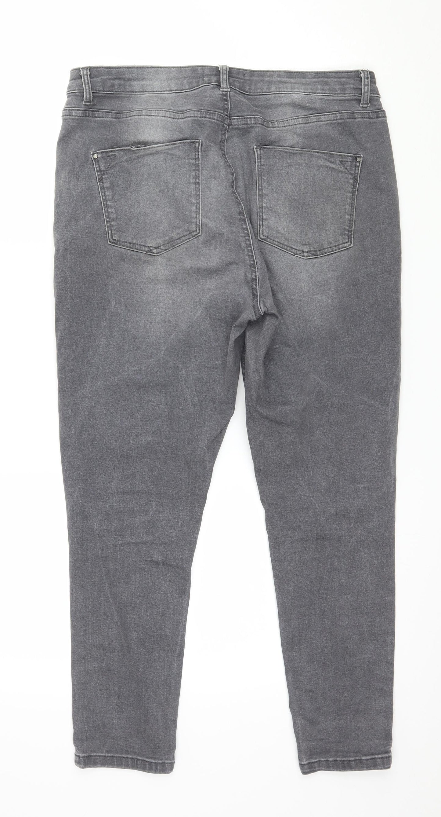 Dorothy Perkins Womens Grey  Denim Skinny Jeans Size 14 L24 in