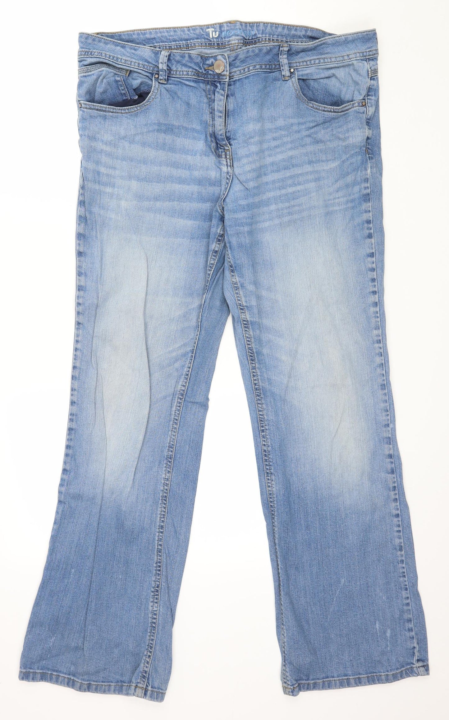 TU Womens Blue  Denim Straight Jeans Size 16 L20 in