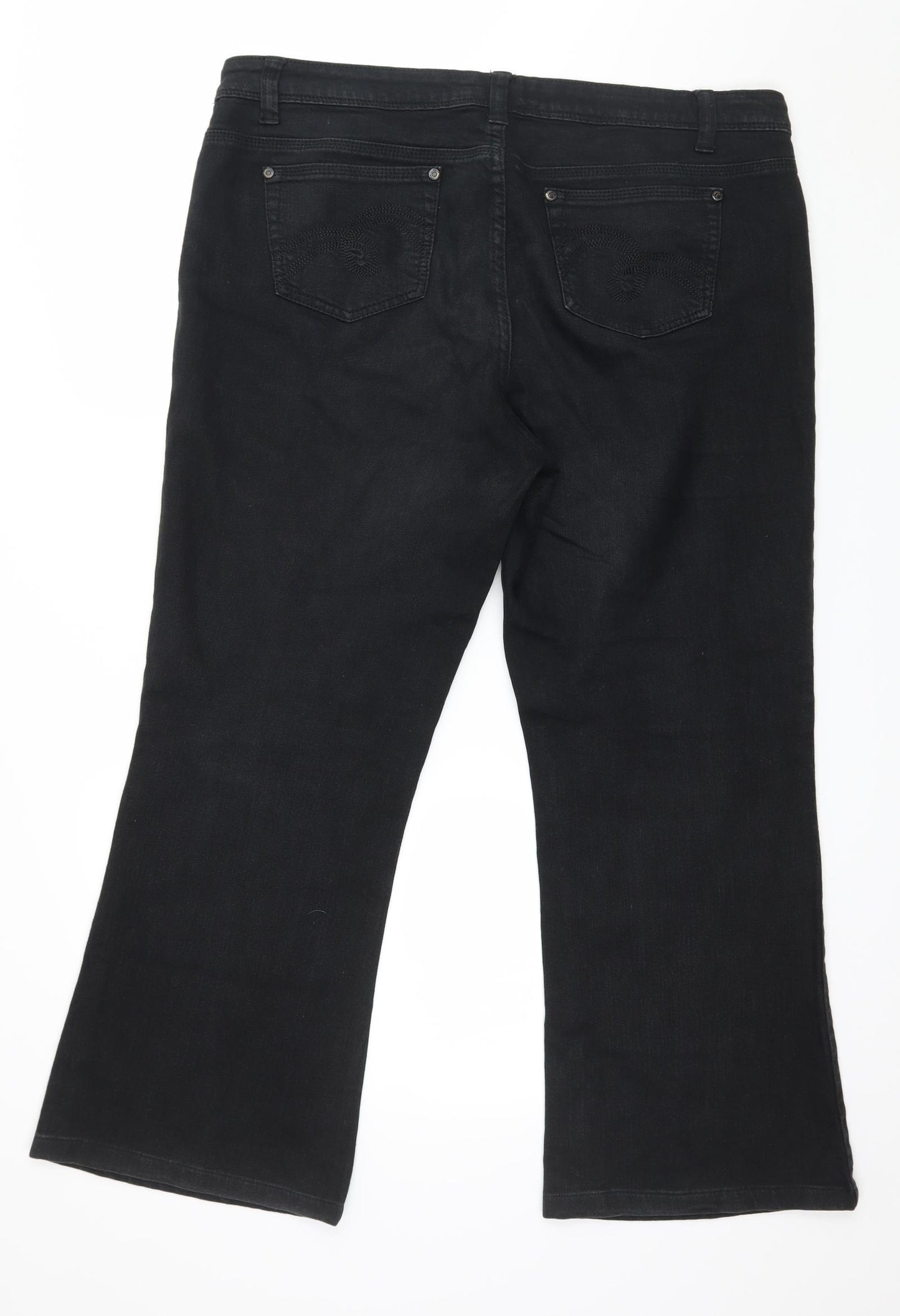 Hula Womens Black  Denim Bootcut Jeans Size 16 L27 in