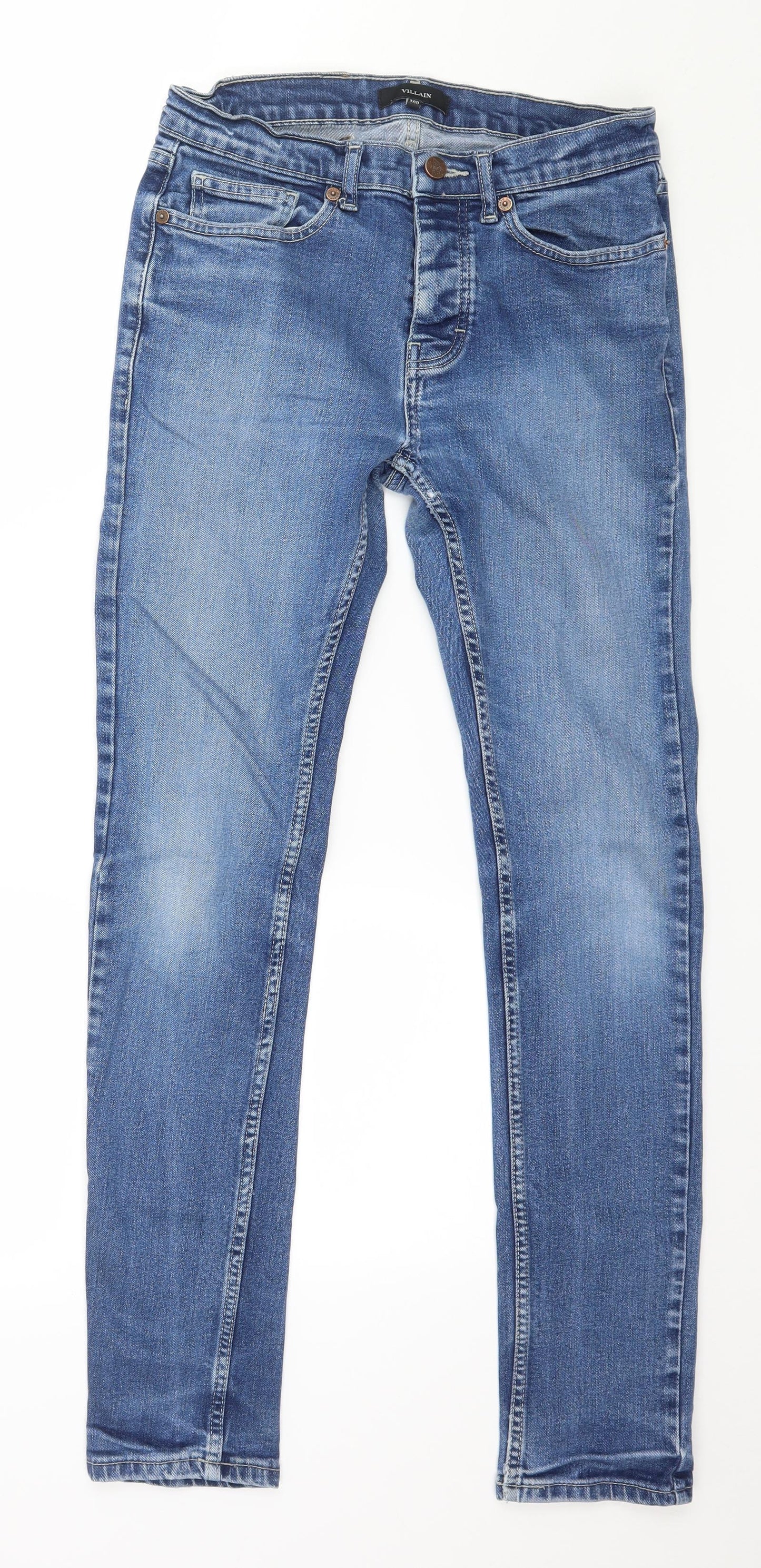 Villain Mens Blue  Denim Straight Jeans Size 30 in L32 in