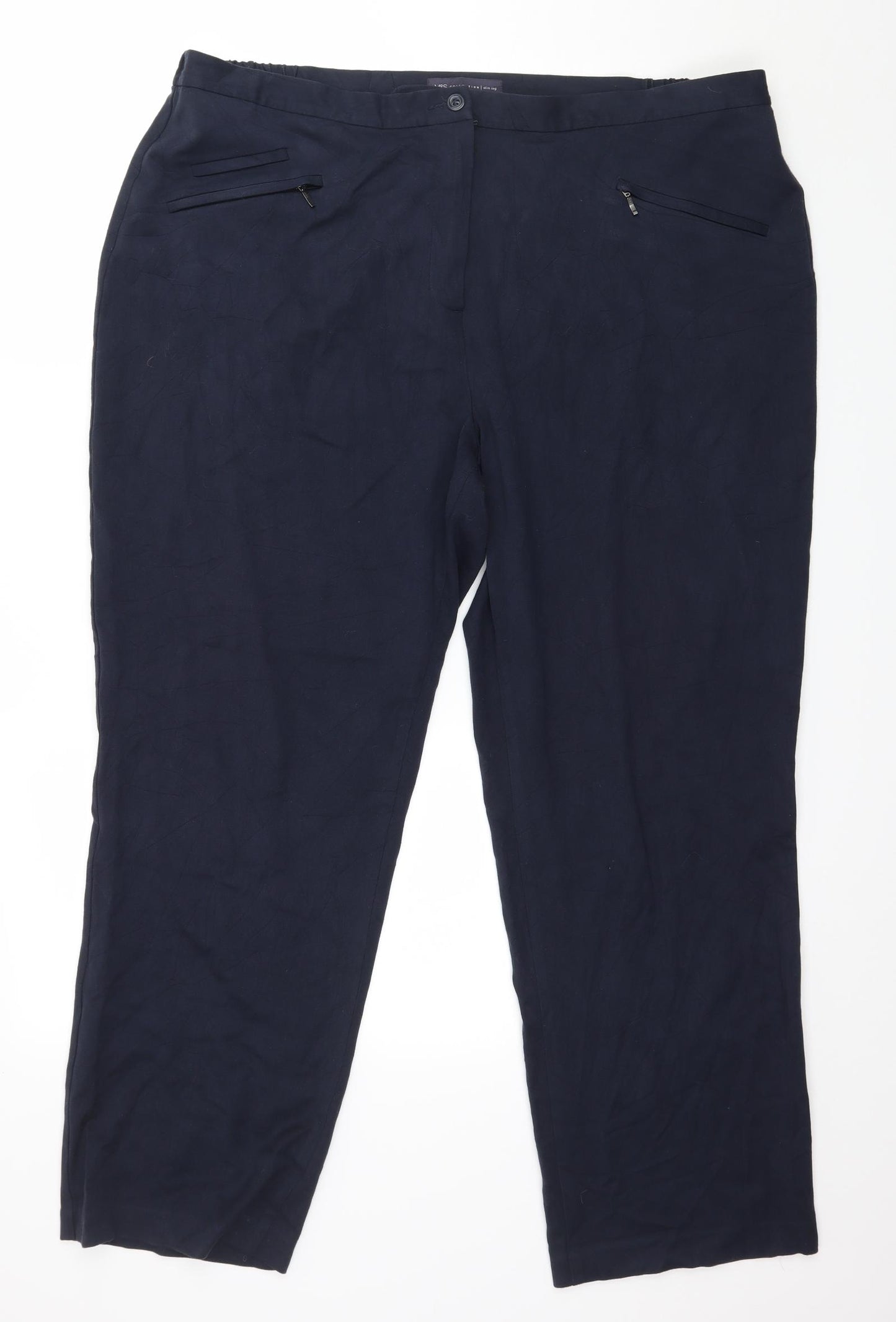Marks and Spencer Womens Blue   Trousers  Size 20 L28 in