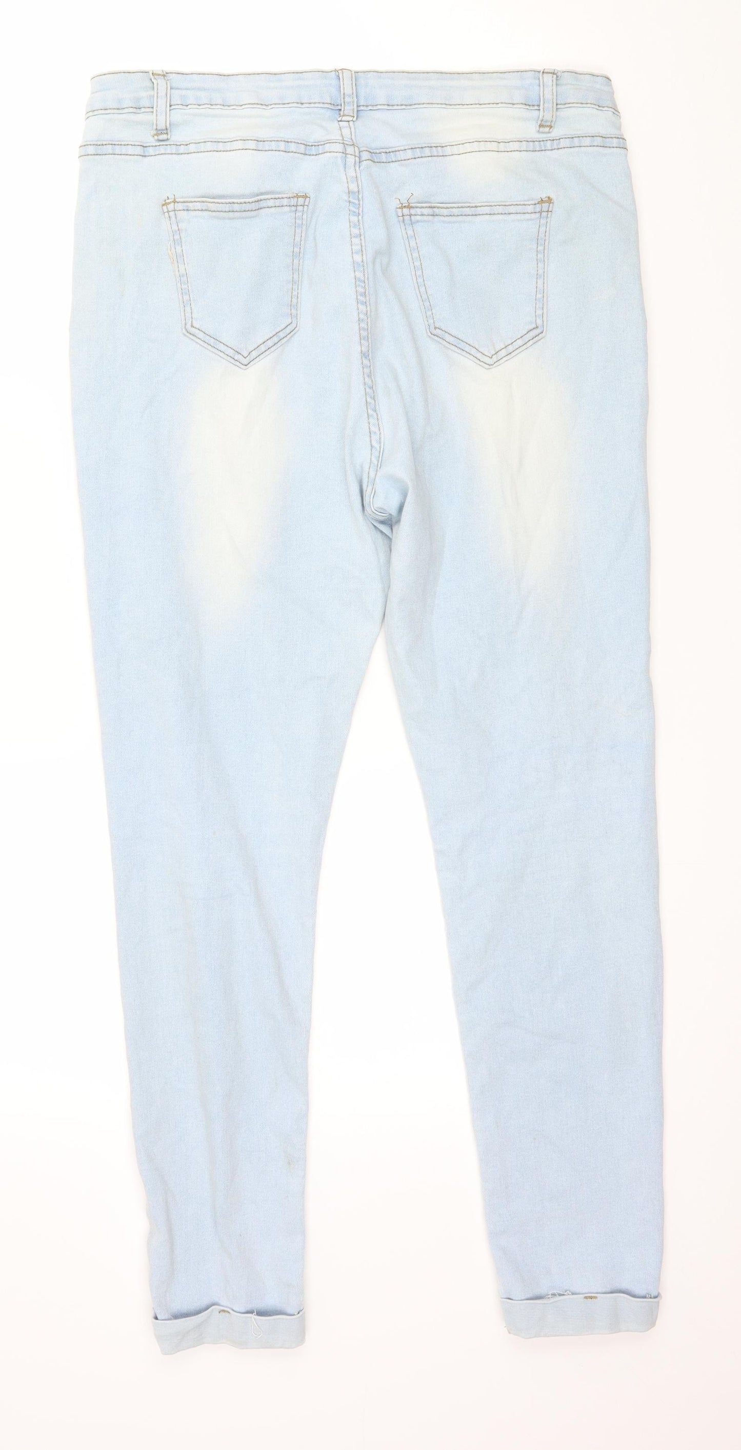 SheIn Womens Blue  Denim Straight Jeans Size XL L27 in