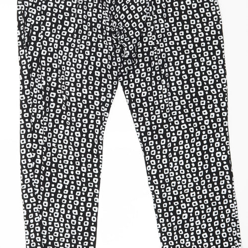 Preworn Womens Black Geometric Jersey Trousers  Size M L27 in