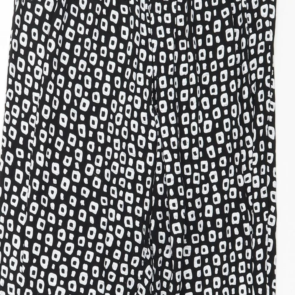 Preworn Womens Black Geometric Jersey Trousers  Size M L27 in