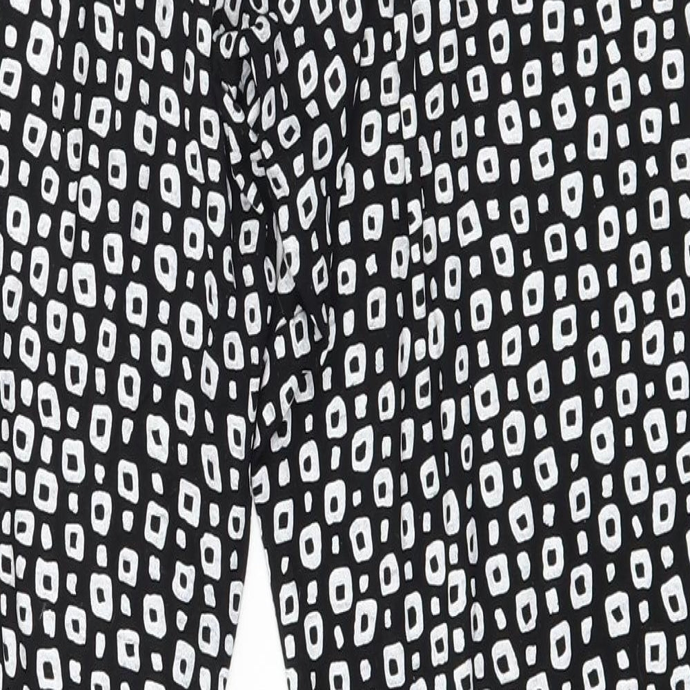 Preworn Womens Black Geometric Jersey Trousers  Size M L27 in