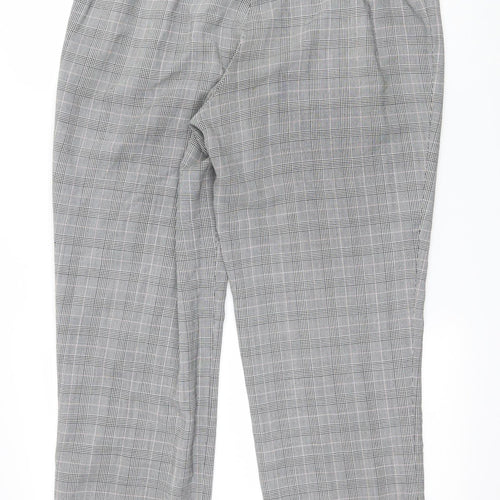 Marks and Spencer Womens Grey Check  Trousers  Size 14 L29 in