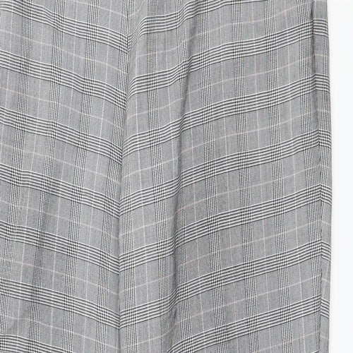 Marks and Spencer Womens Grey Check  Trousers  Size 14 L29 in