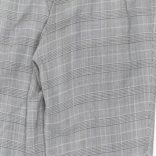 Marks and Spencer Womens Grey Check  Trousers  Size 14 L29 in