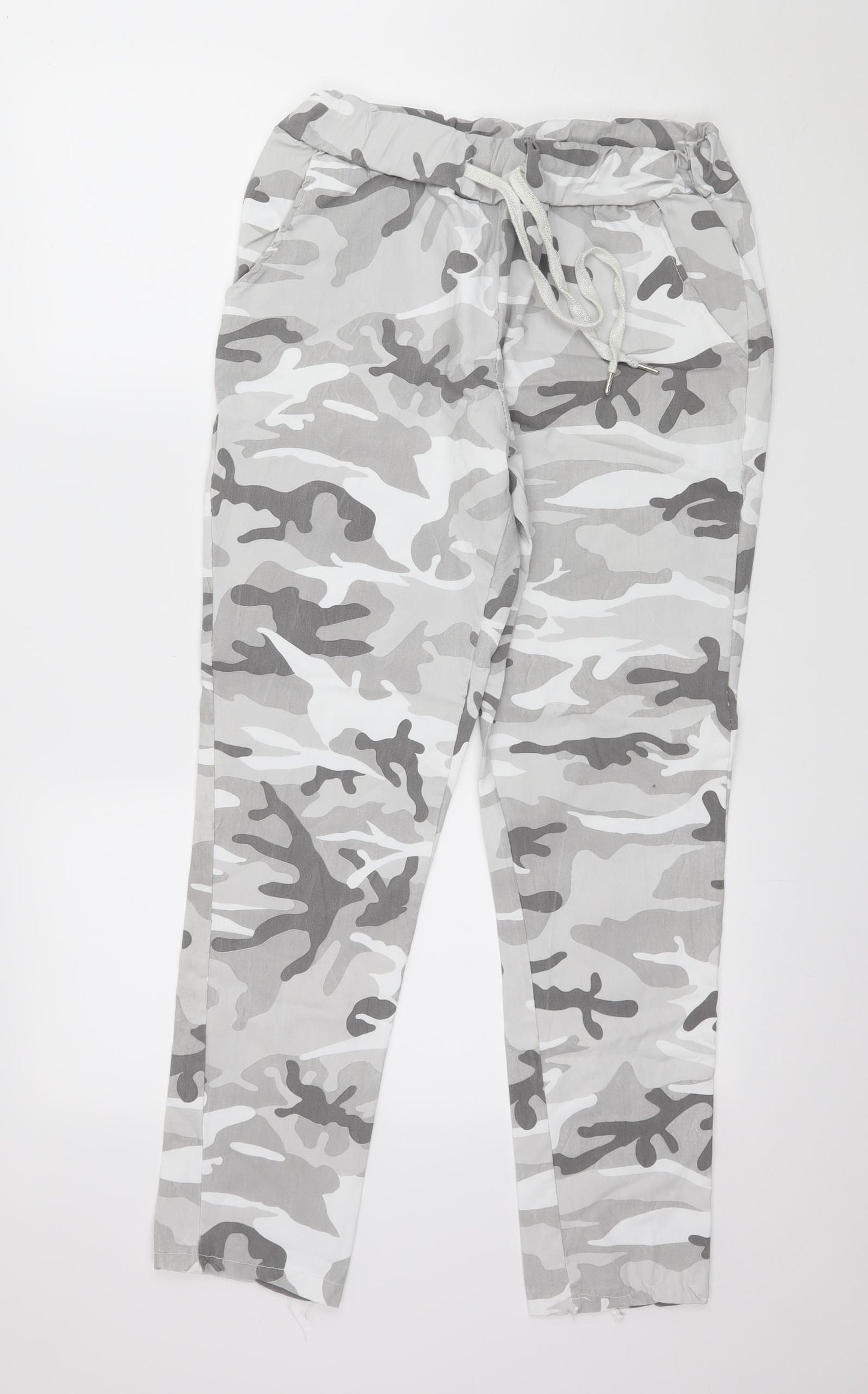 Preworn Womens Grey Camouflage  Trousers  Size L L28 in