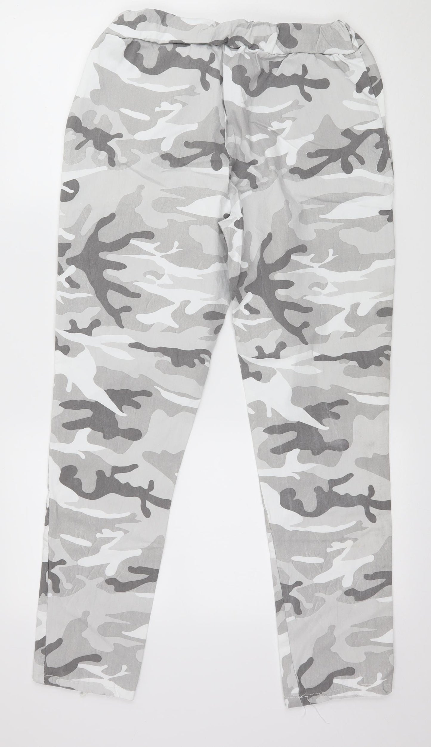 Preworn Womens Grey Camouflage  Trousers  Size L L28 in