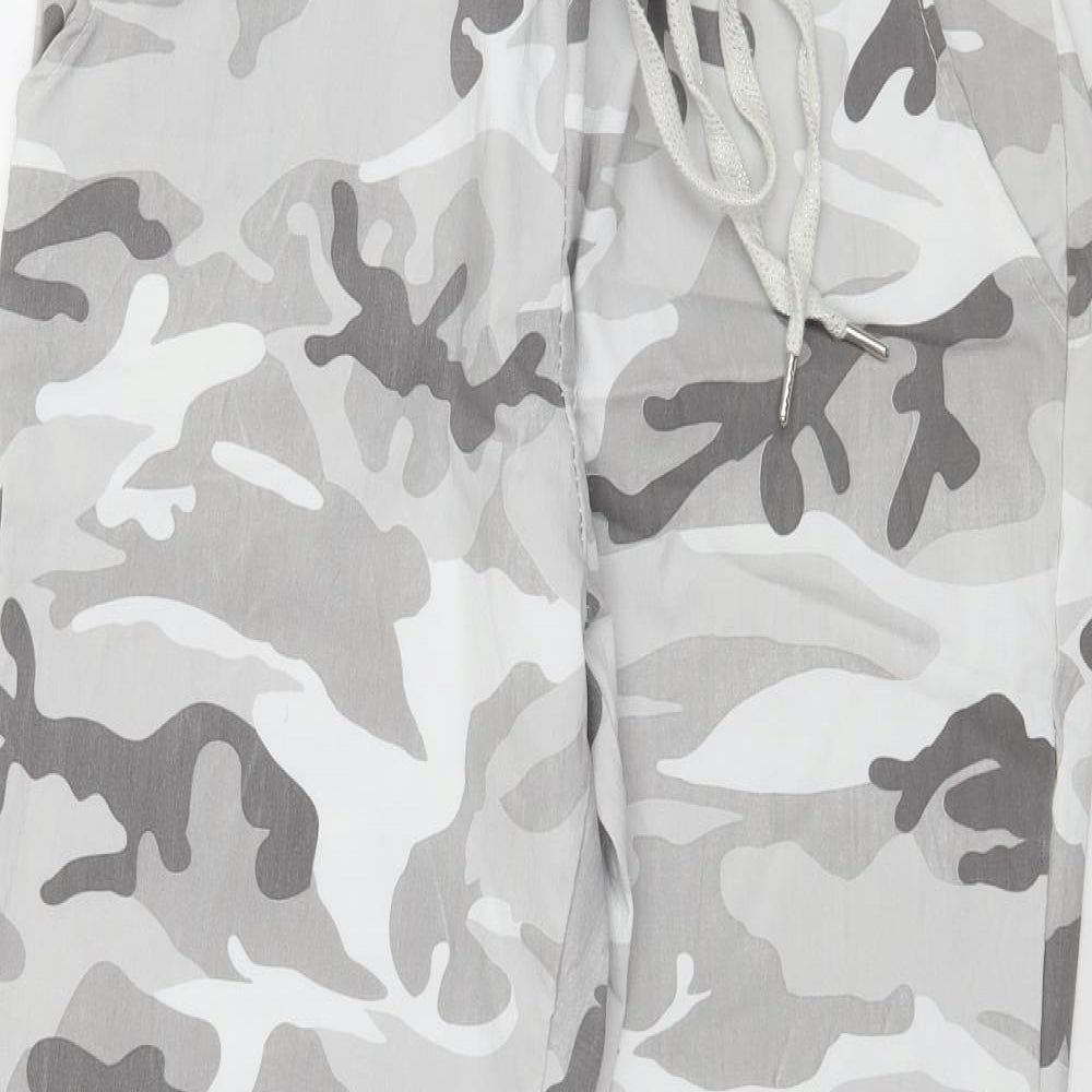 Preworn Womens Grey Camouflage  Trousers  Size L L28 in