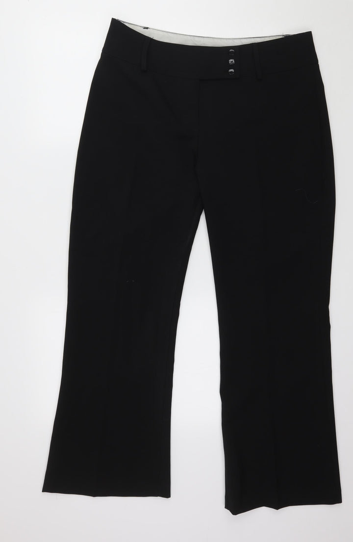 AMARANTO Womens Black Trousers Size 14 L28 in