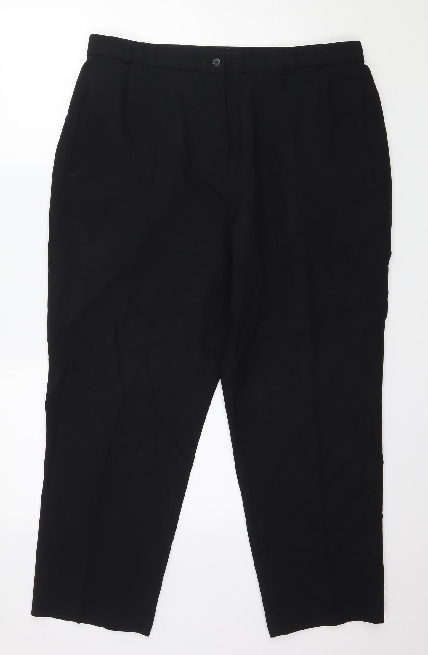 Marks and Spencer Womens Black   Trousers  Size 18 L26 in