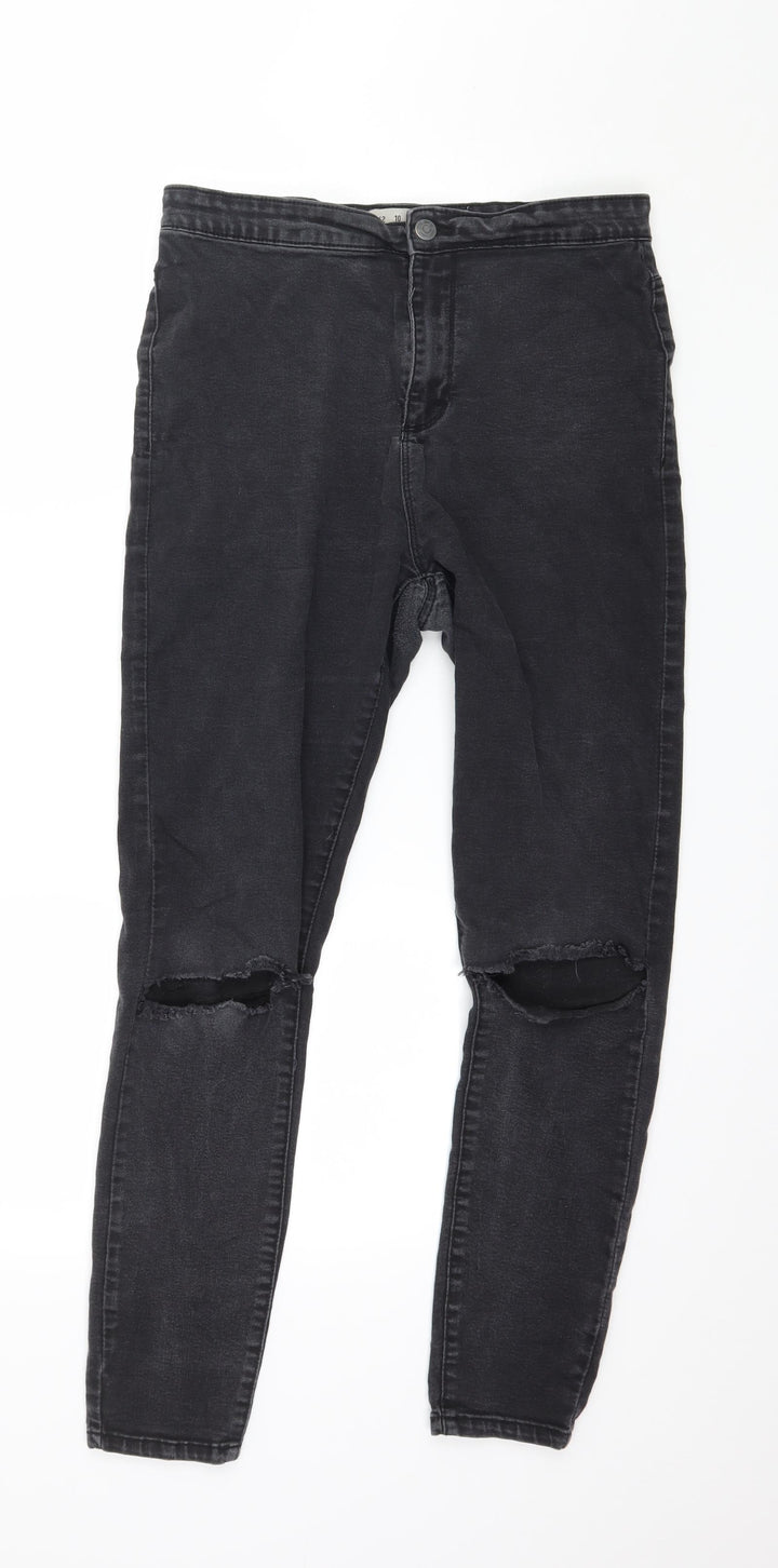 Denim & Co. Womens Grey Denim Skinny Jeans Size 14 L27 in