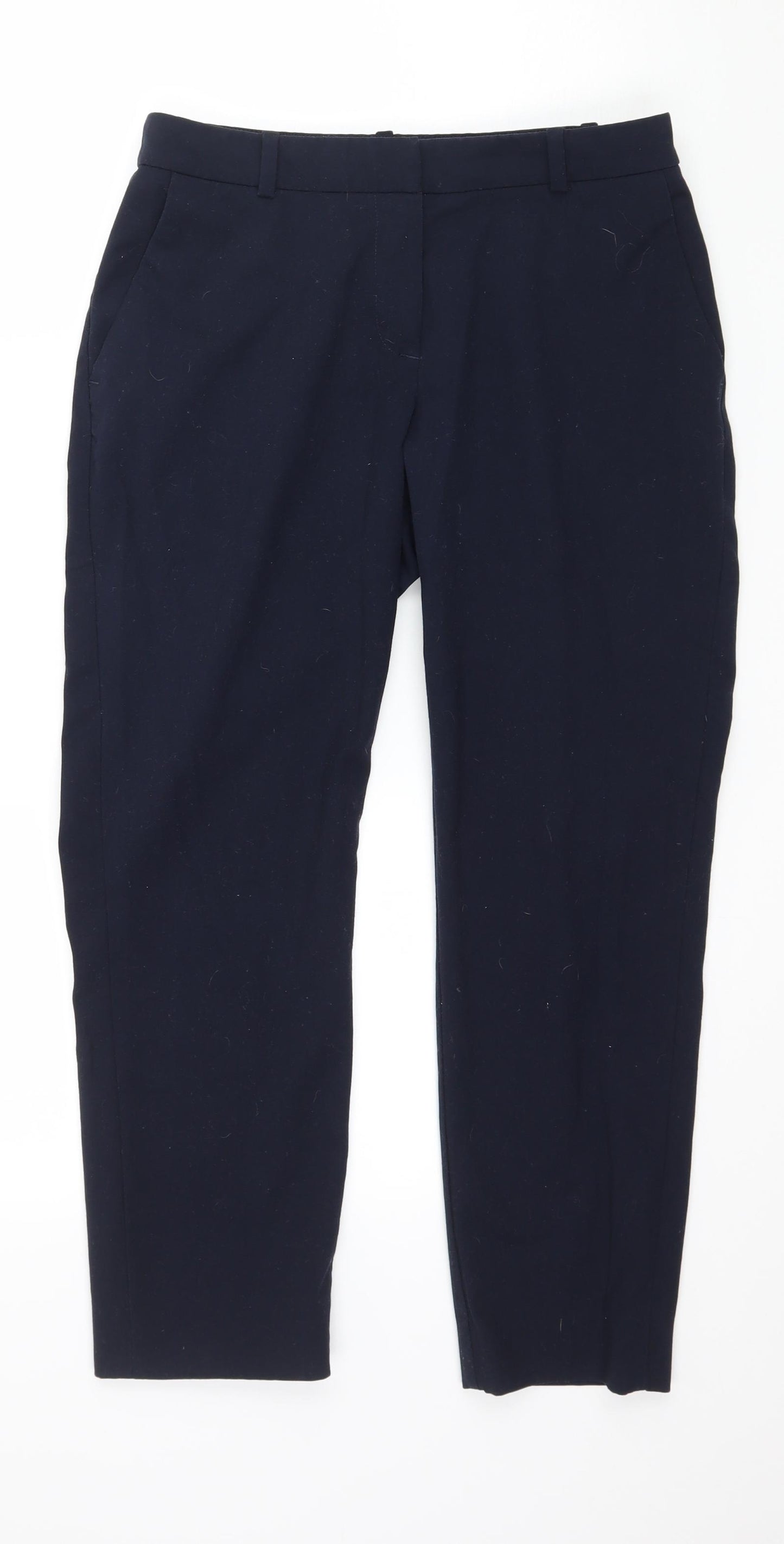 H&M Womens Blue   Cropped Trousers Size 6 L23 in