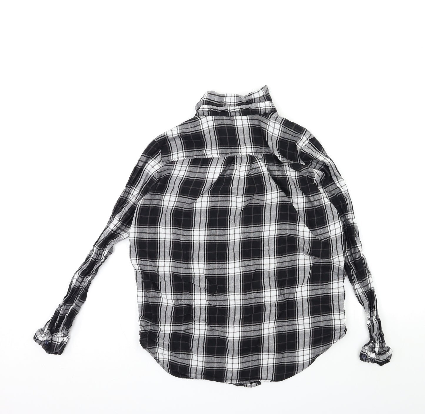 LOTD Womens Black Check  Basic Button-Up Size 8
