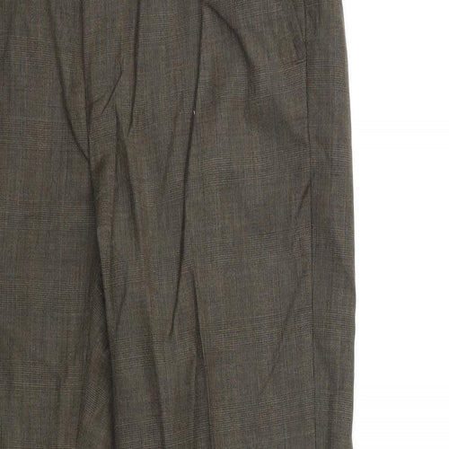 Burton Mens Brown Check  Trousers  Size 32 in L30 in