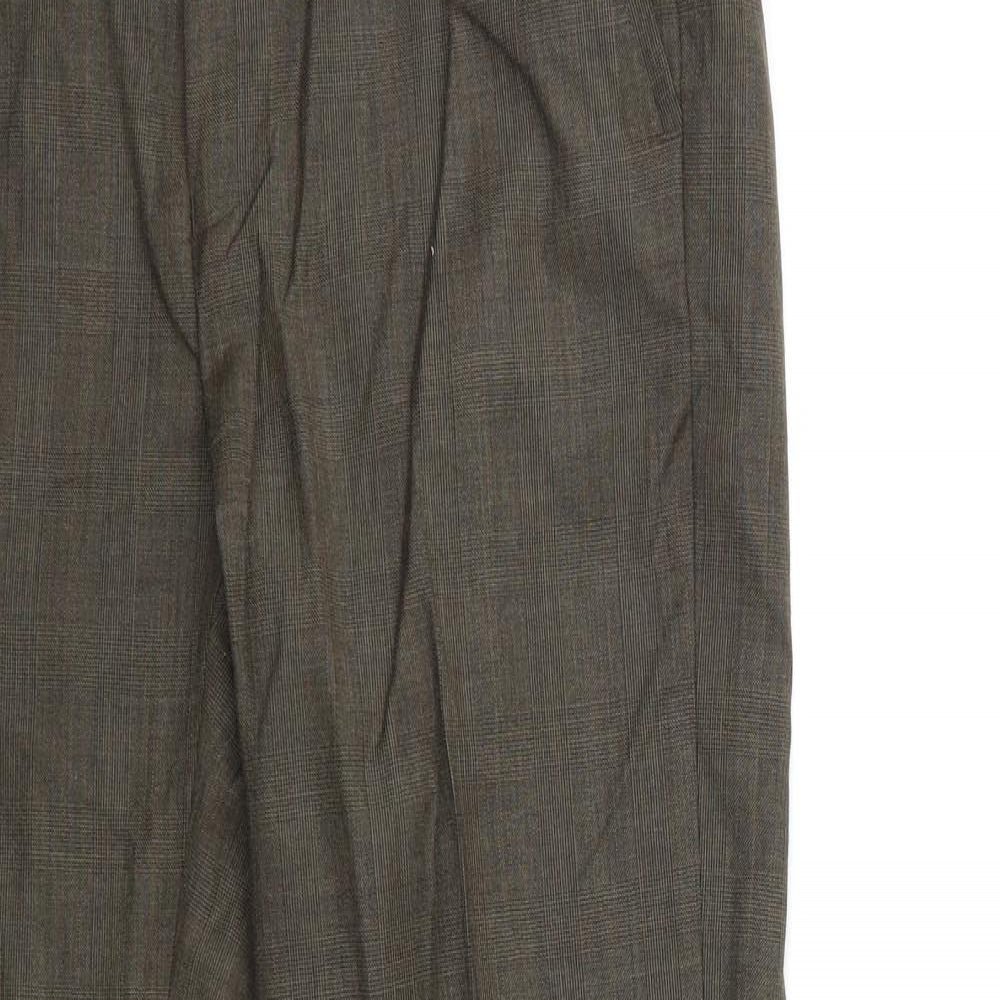 Burton Mens Brown Check  Trousers  Size 32 in L30 in