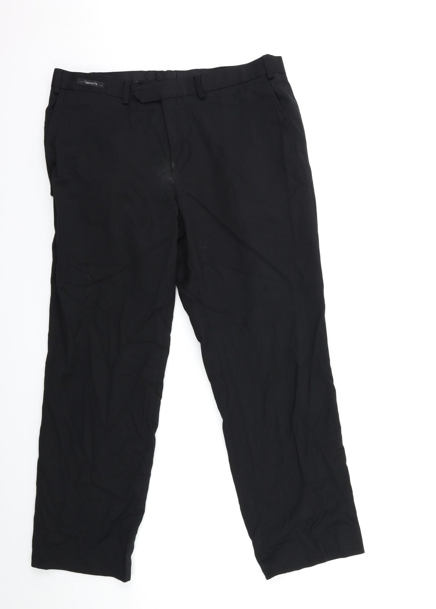 Marks and Spencer Mens Black  Rayon Trousers  Size 36 in L29 in