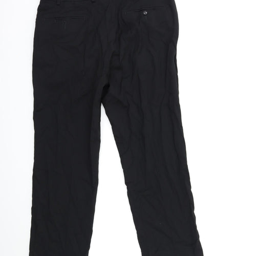 Marks and Spencer Mens Black  Rayon Trousers  Size 36 in L29 in