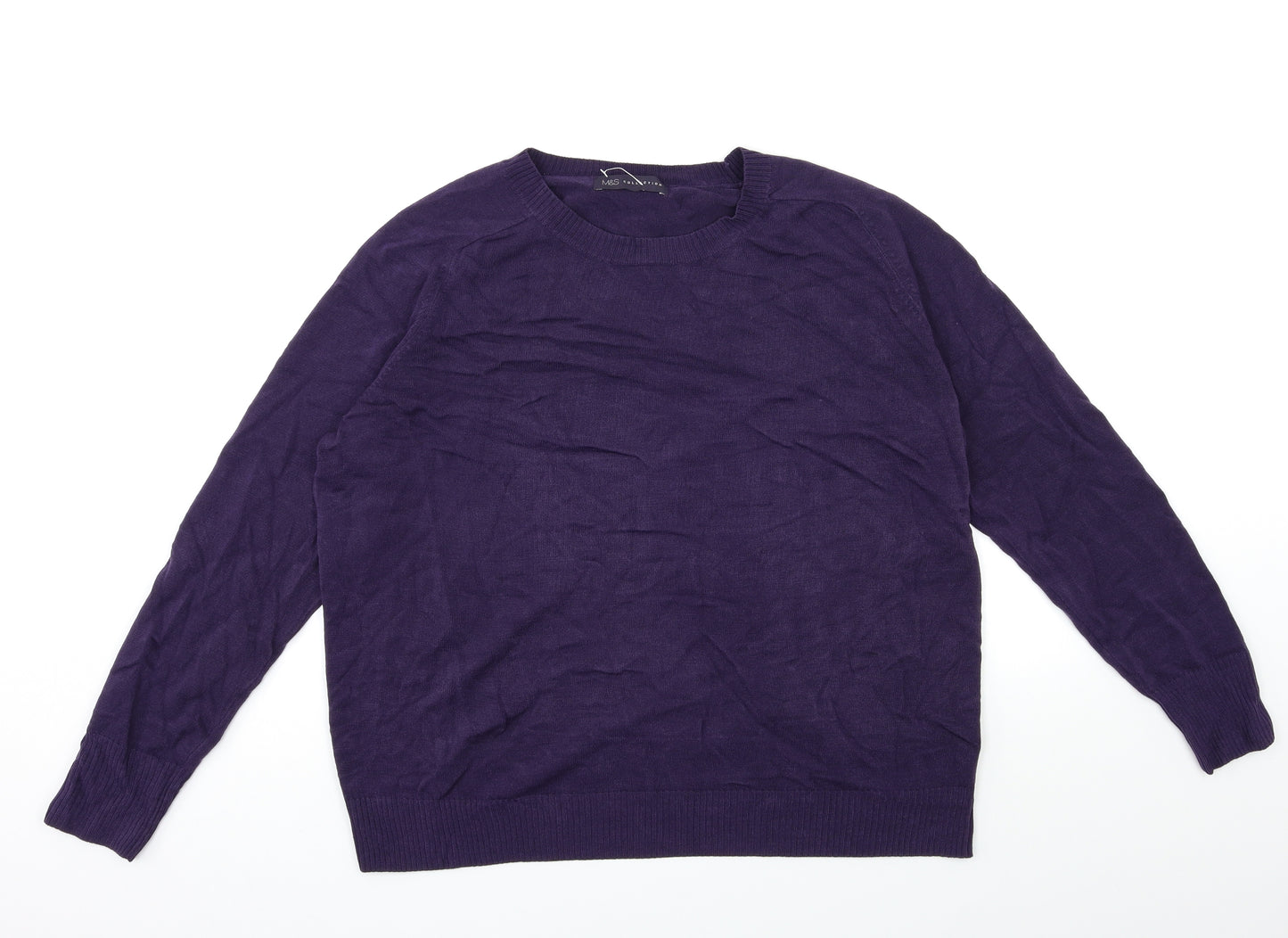 Marks and Spencer Womens Purple  Knit Pullover Jumper Size 20