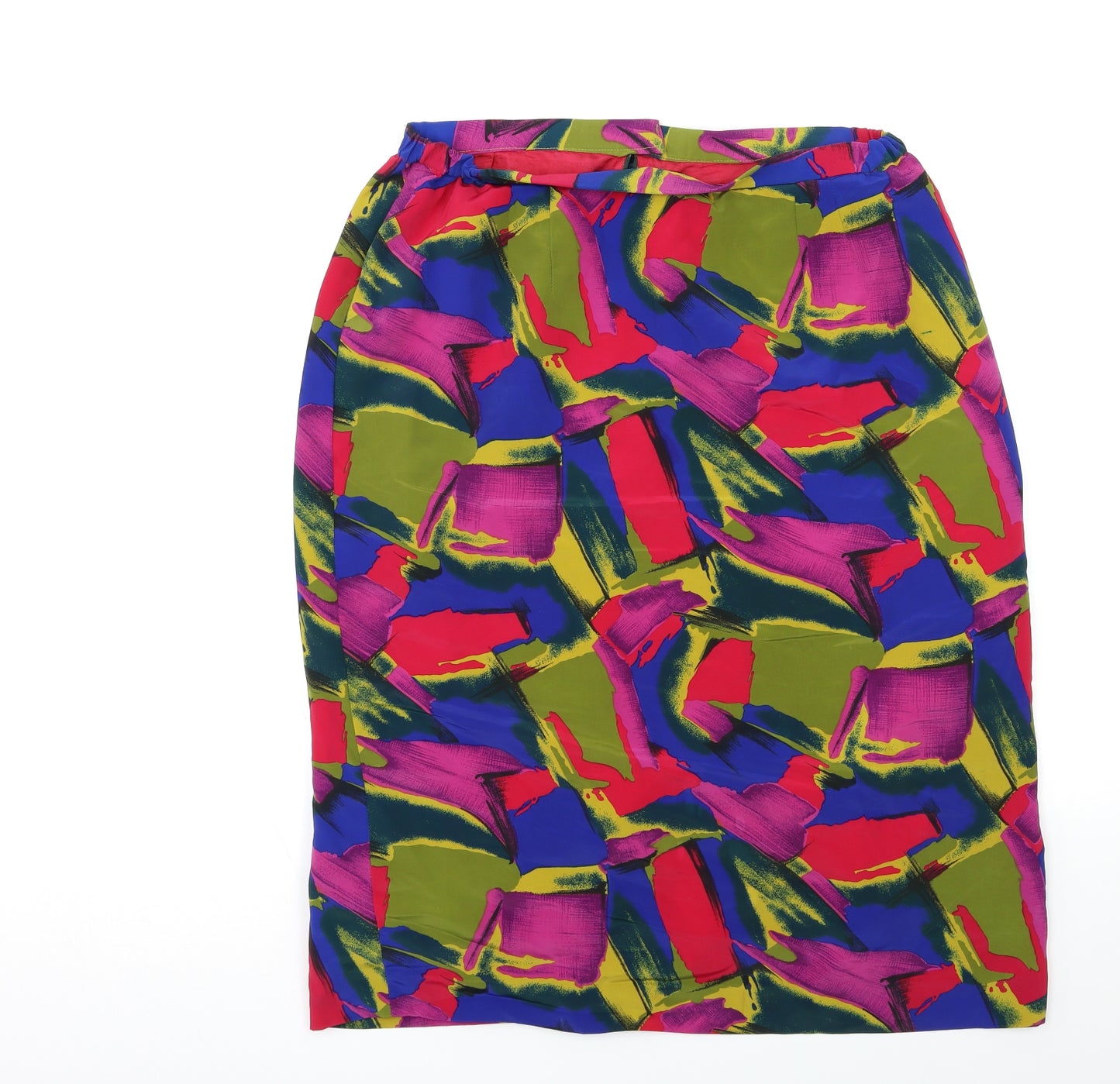 Preworn Womens Red Geometric  Straight & Pencil Skirt Size 36 in