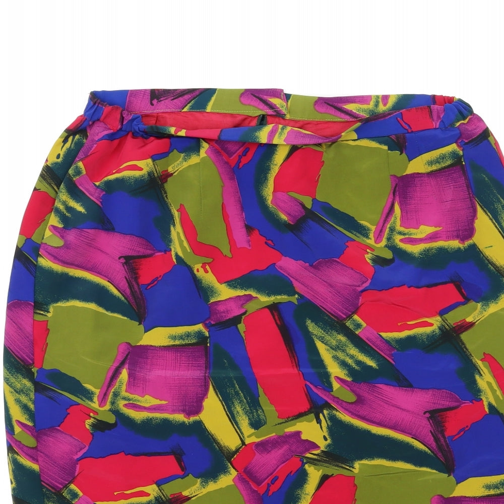 Preworn Womens Red Geometric  Straight & Pencil Skirt Size 36 in