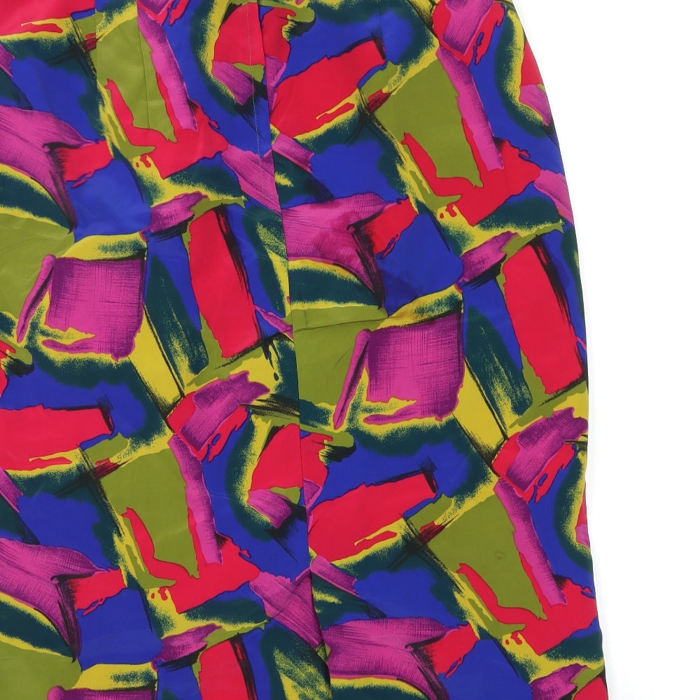 Preworn Womens Red Geometric  Straight & Pencil Skirt Size 36 in