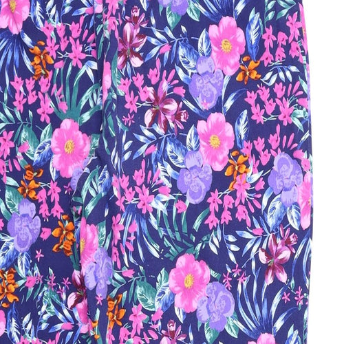ISLE Womens Blue Floral  Trousers  Size 16 L25 in