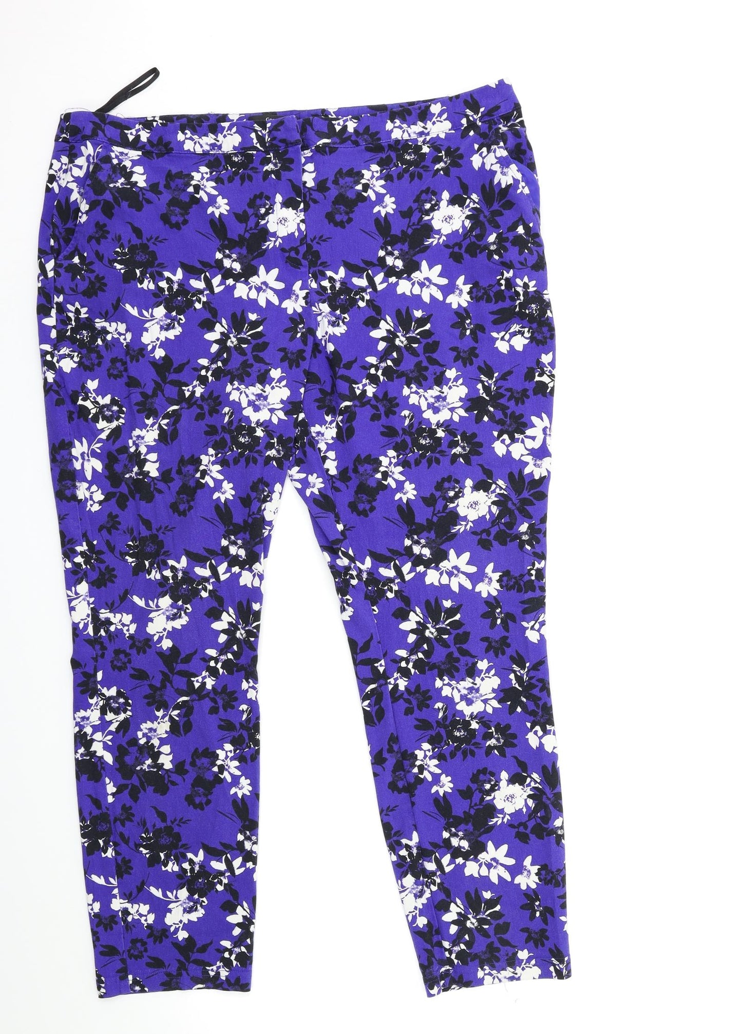 George Womens Blue Floral  Trousers  Size 20 L28 in
