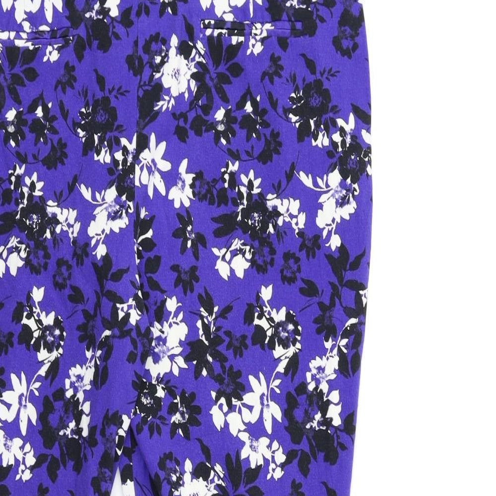 George Womens Blue Floral  Trousers  Size 20 L28 in