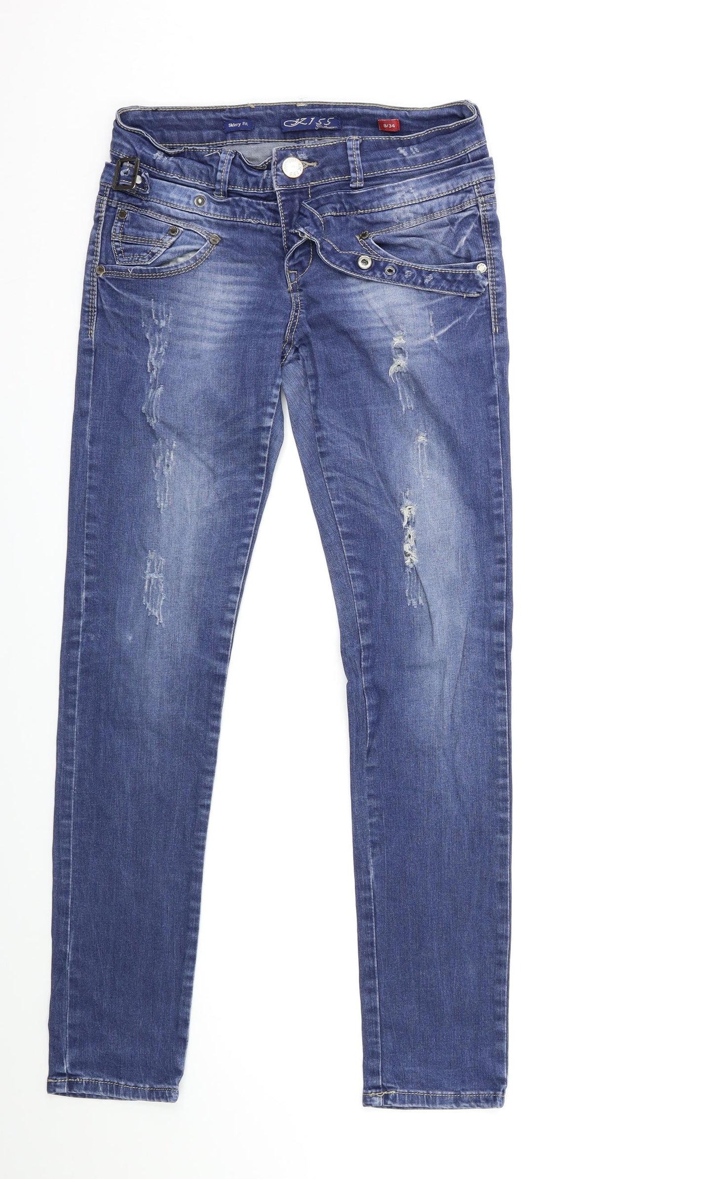Preworn Womens Blue  Denim Skinny Jeans Size 8 L30 in