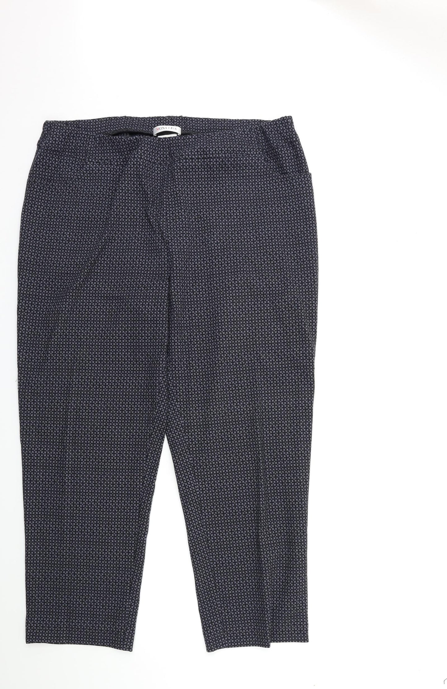 Mona Lisa Womens Grey Geometric  Trousers  Size 24 L28 in