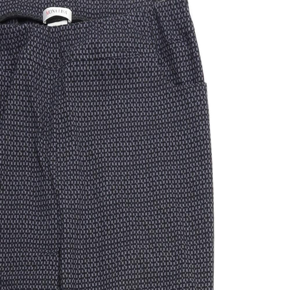 Mona Lisa Womens Grey Geometric  Trousers  Size 24 L28 in