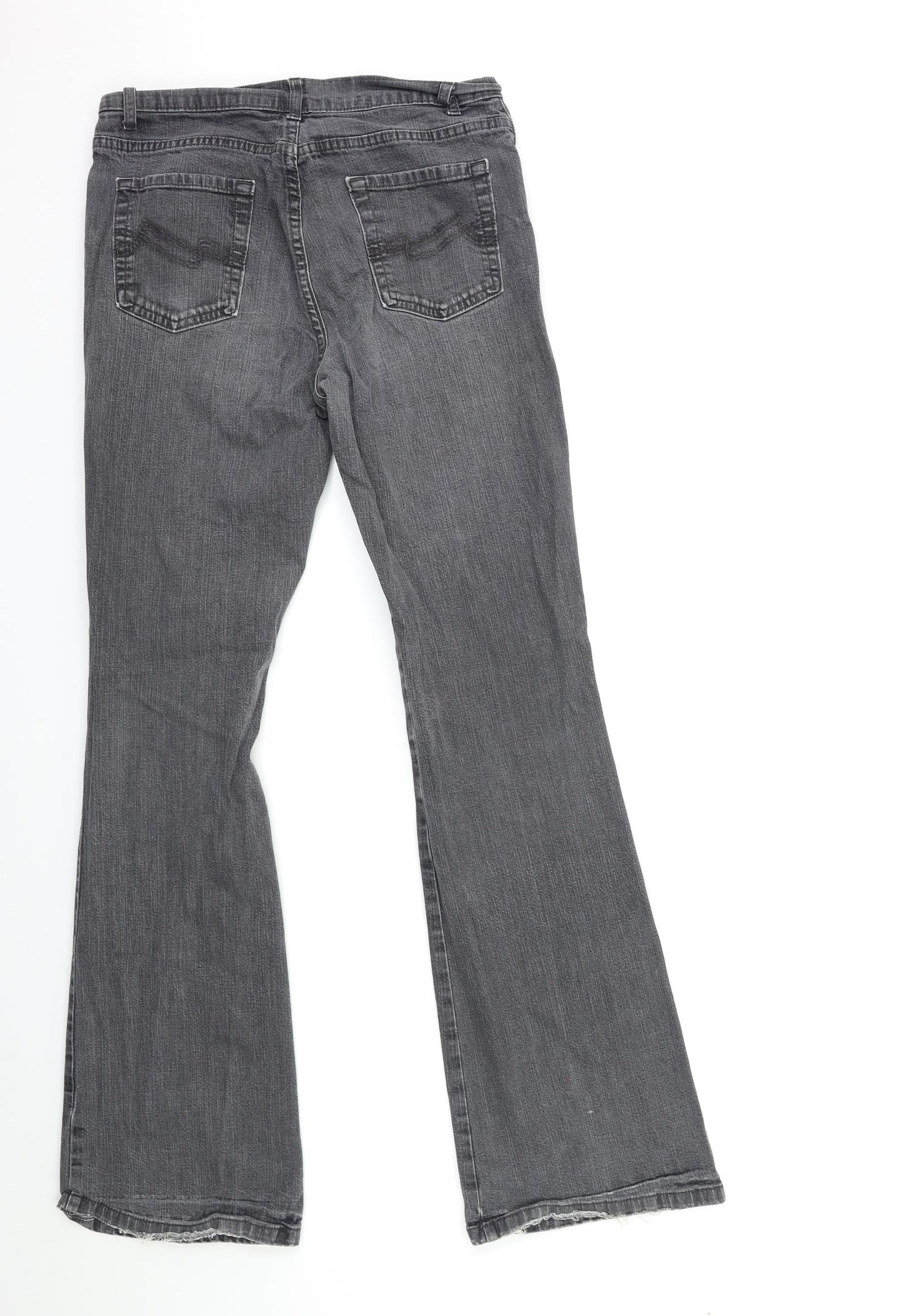 Marks and Spencer Womens Grey  Denim Flared Jeans Size 12 L31 in