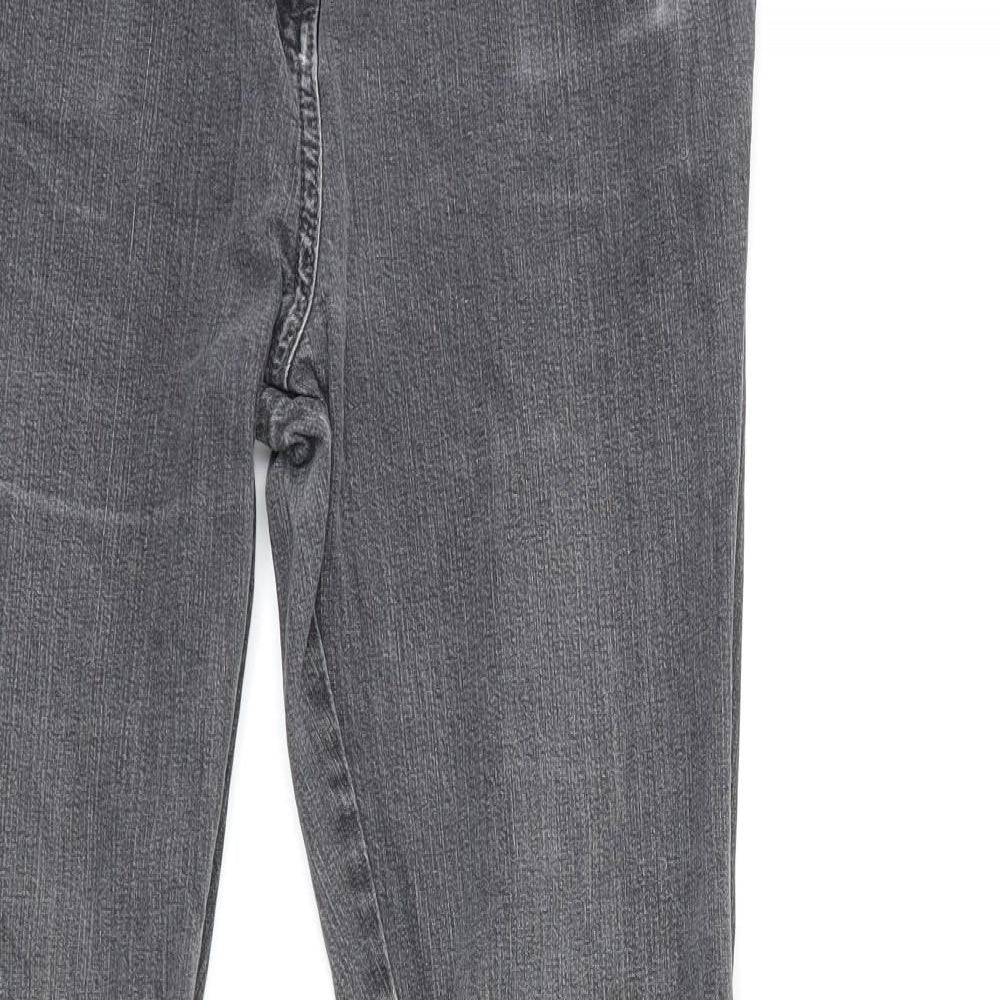 Marks and Spencer Womens Grey  Denim Flared Jeans Size 12 L31 in