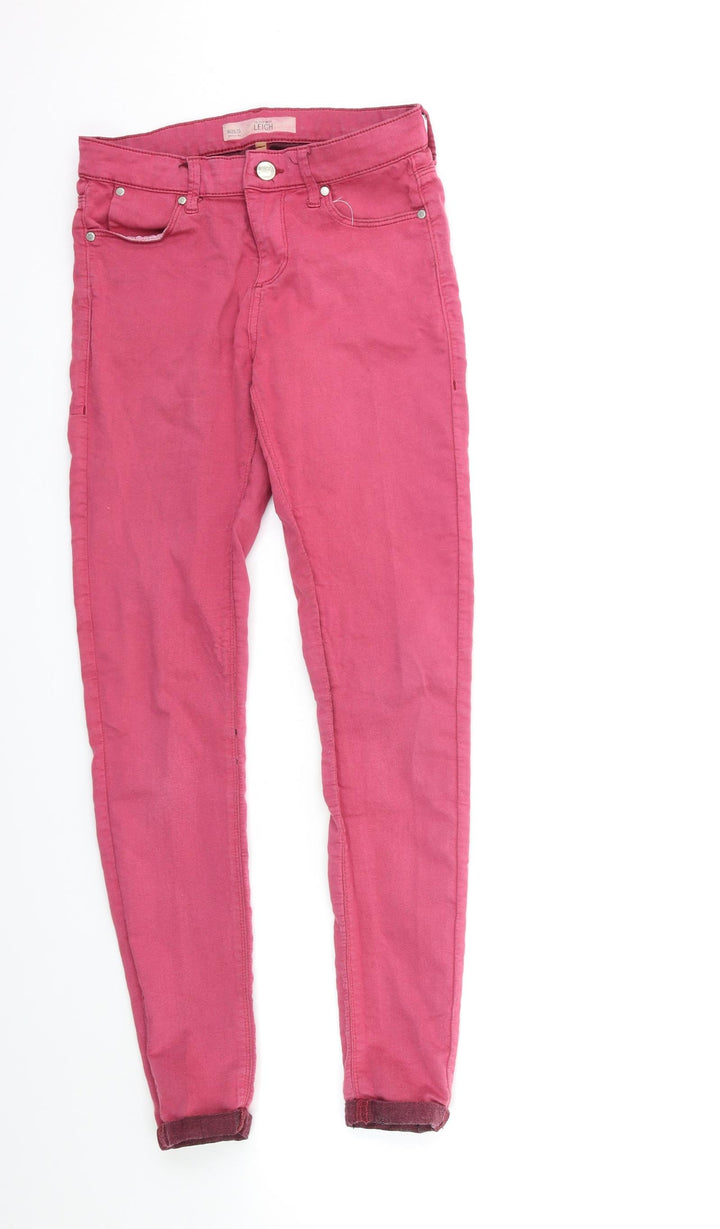 Topshop Womens Pink Denim Skinny Jeans Size 26 in L30 in