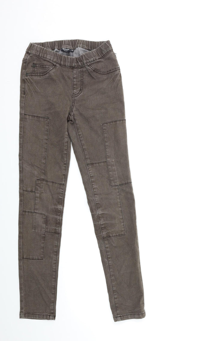 Kapphal Girls Brown  Denim Skinny Jeans Size 11 Years