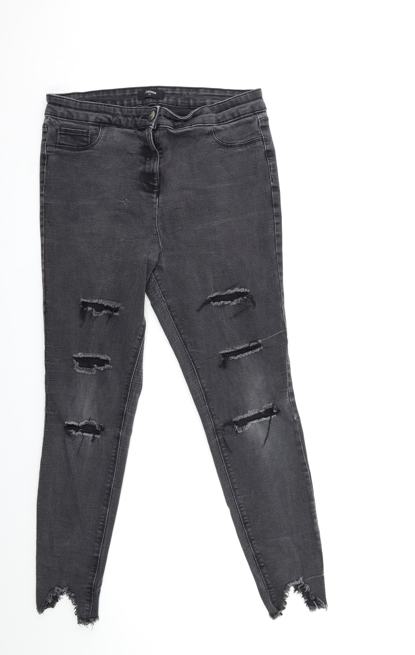 Matalan Womens Grey  Denim Skinny Jeans Size 14 L26 in