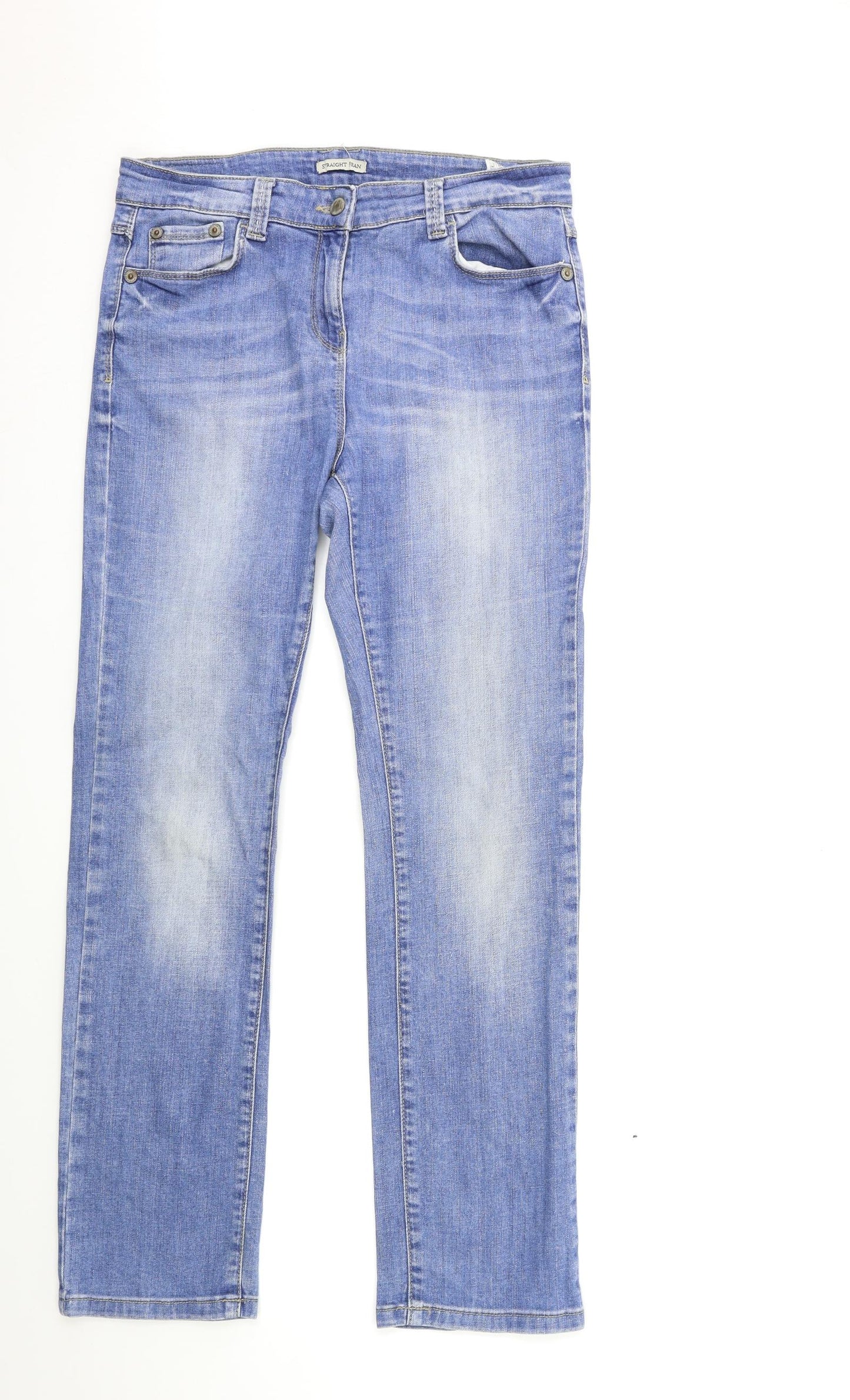 Marks and Spencer Womens Blue  Denim Straight Jeans Size 12 L30 in