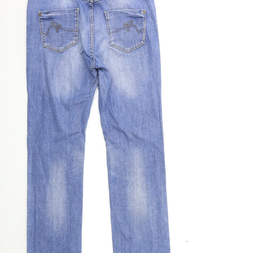 Marks and Spencer Womens Blue  Denim Straight Jeans Size 12 L30 in