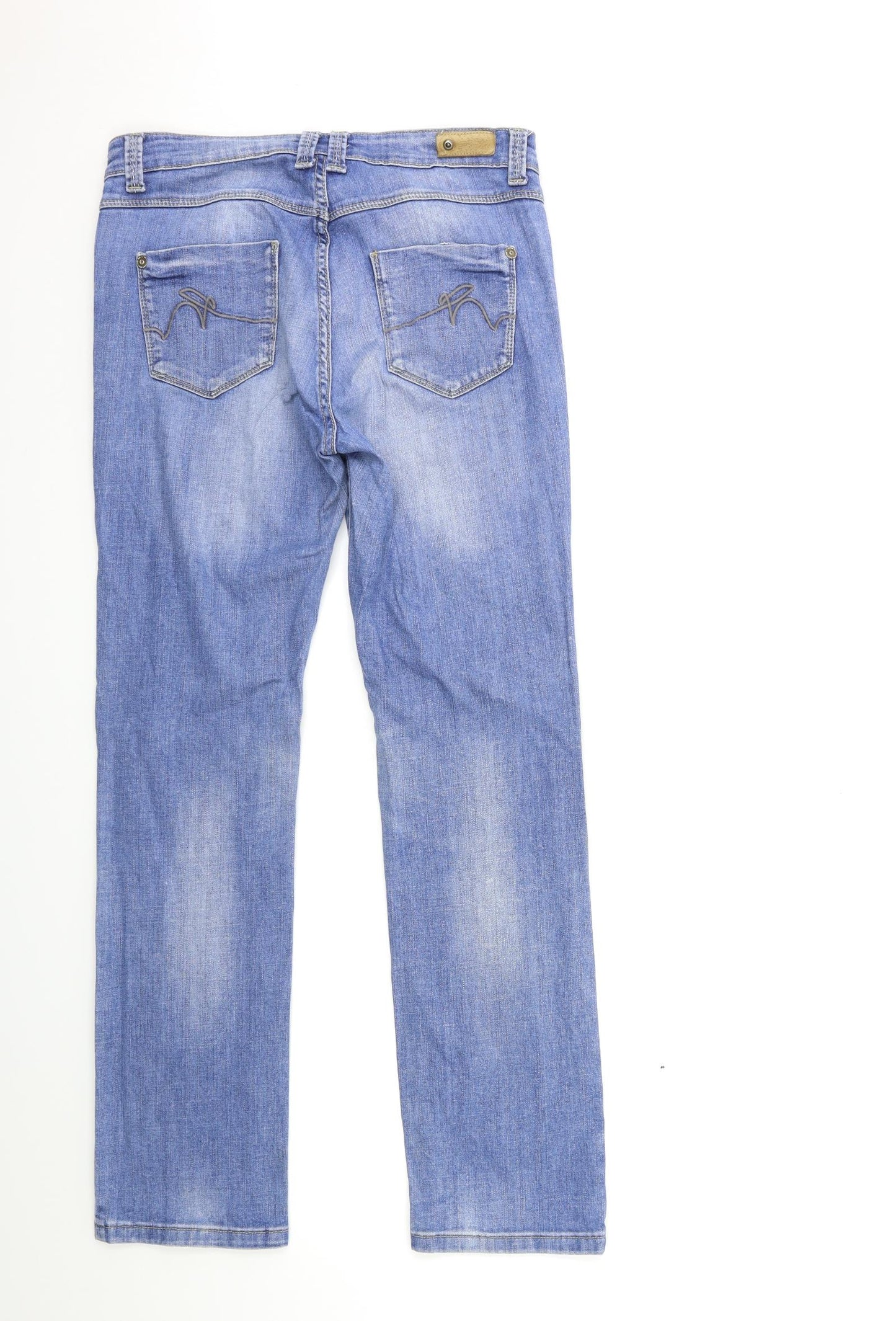 Marks and Spencer Womens Blue  Denim Straight Jeans Size 12 L30 in