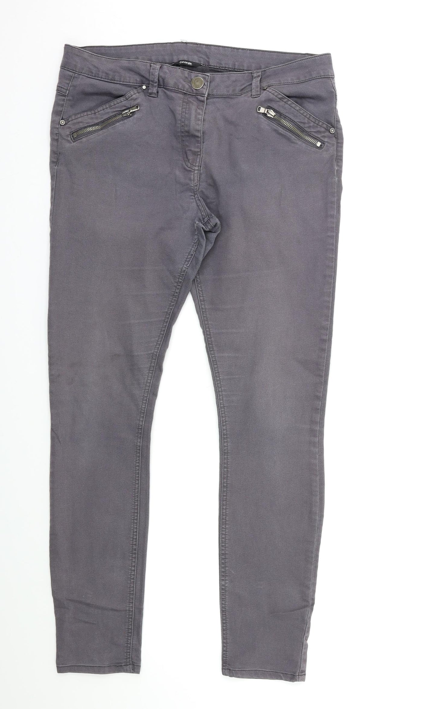 George Womens Grey   Skinny Jeans Size 14 L29 in