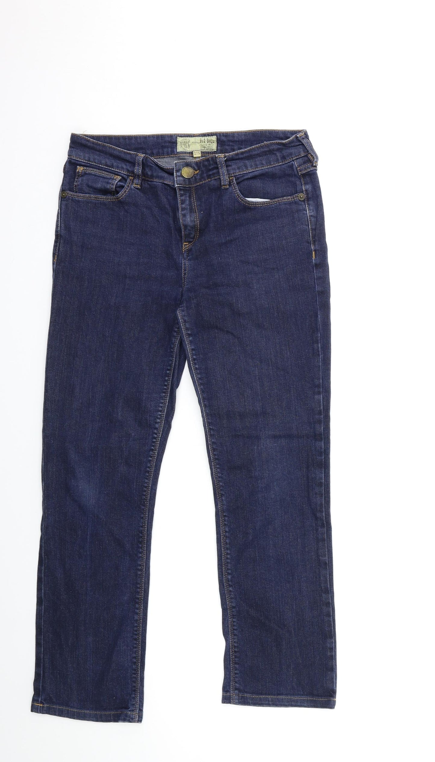 Fat Face Womens Blue  Denim Straight Jeans Size 10 L26 in