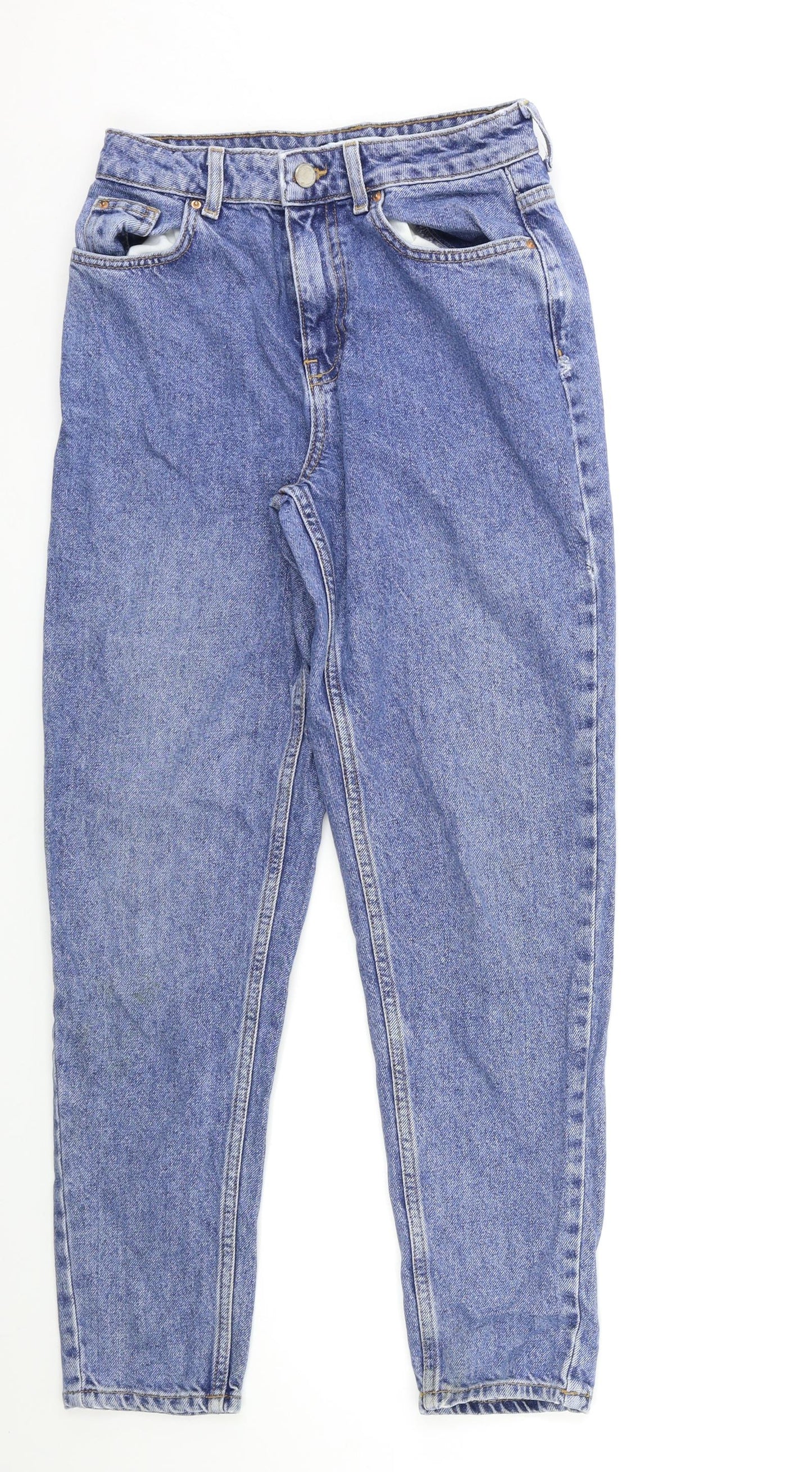 Denim & Co. Womens Blue  Denim Mom Jeans Size 6 L26 in