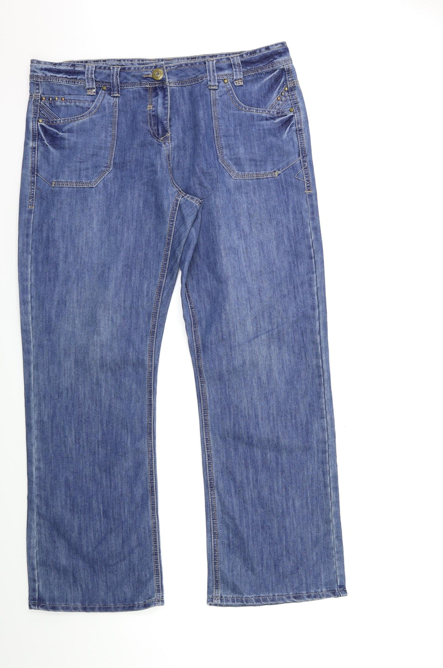 George Womens Blue  Denim Wide-Leg Jeans Size 18 L31 in