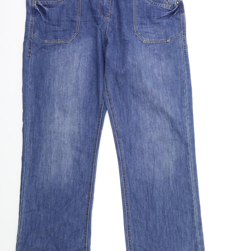 George Womens Blue  Denim Wide-Leg Jeans Size 16 L30 in