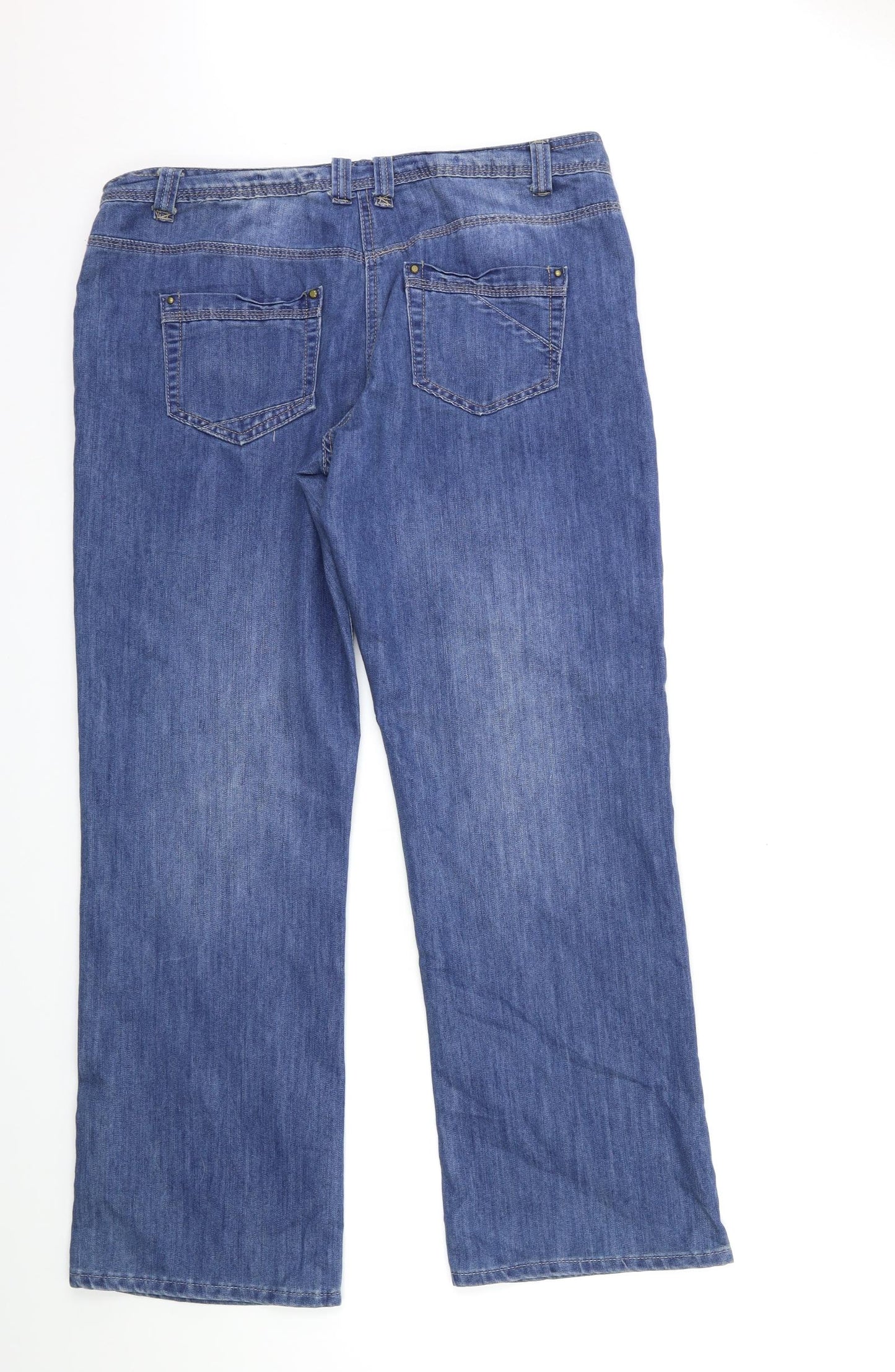 George Womens Blue  Denim Wide-Leg Jeans Size 16 L30 in