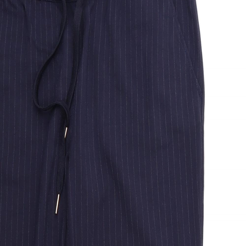 H&M Womens Blue Striped  Trousers  Size 12 L27 in