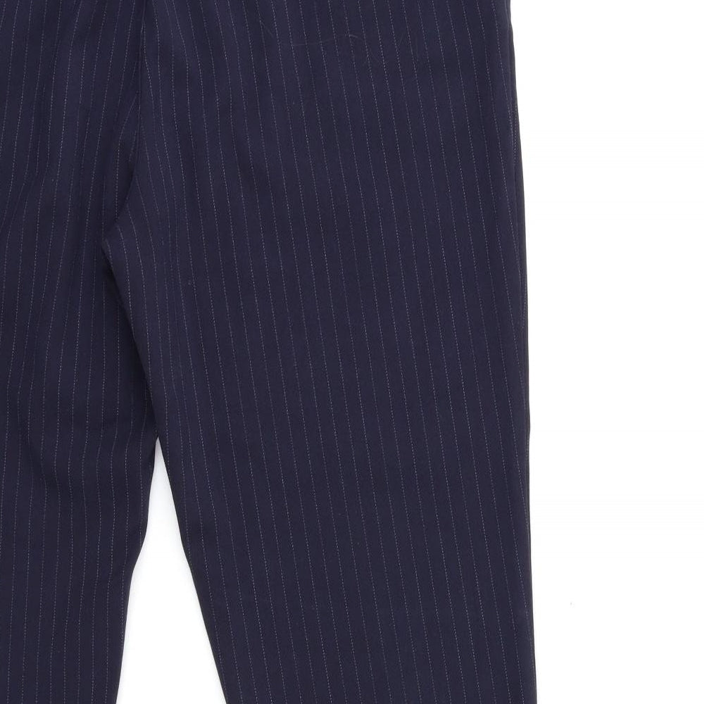 H&M Womens Blue Striped  Trousers  Size 12 L27 in